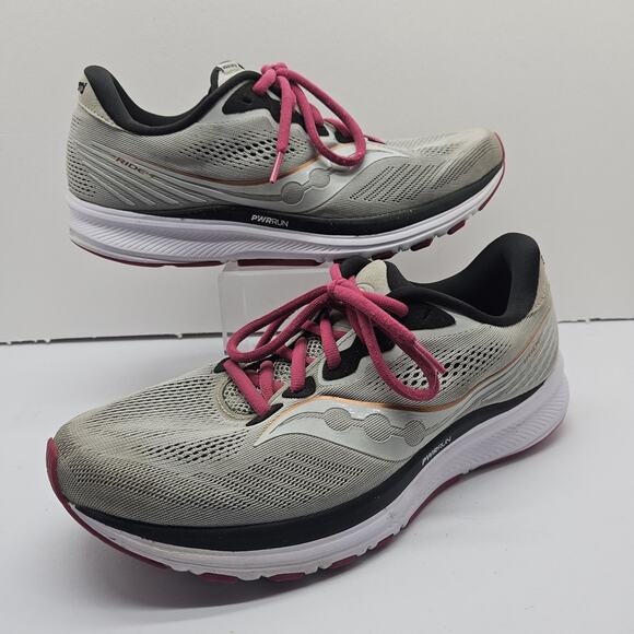 Saucony Ride 14 Womens Size 11 Gray Athletic Running Walking Shoes Sneakers - Picture 1 of 7